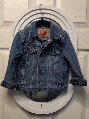 Levi's Kids Dark Blue Denim Jacket with Button Front